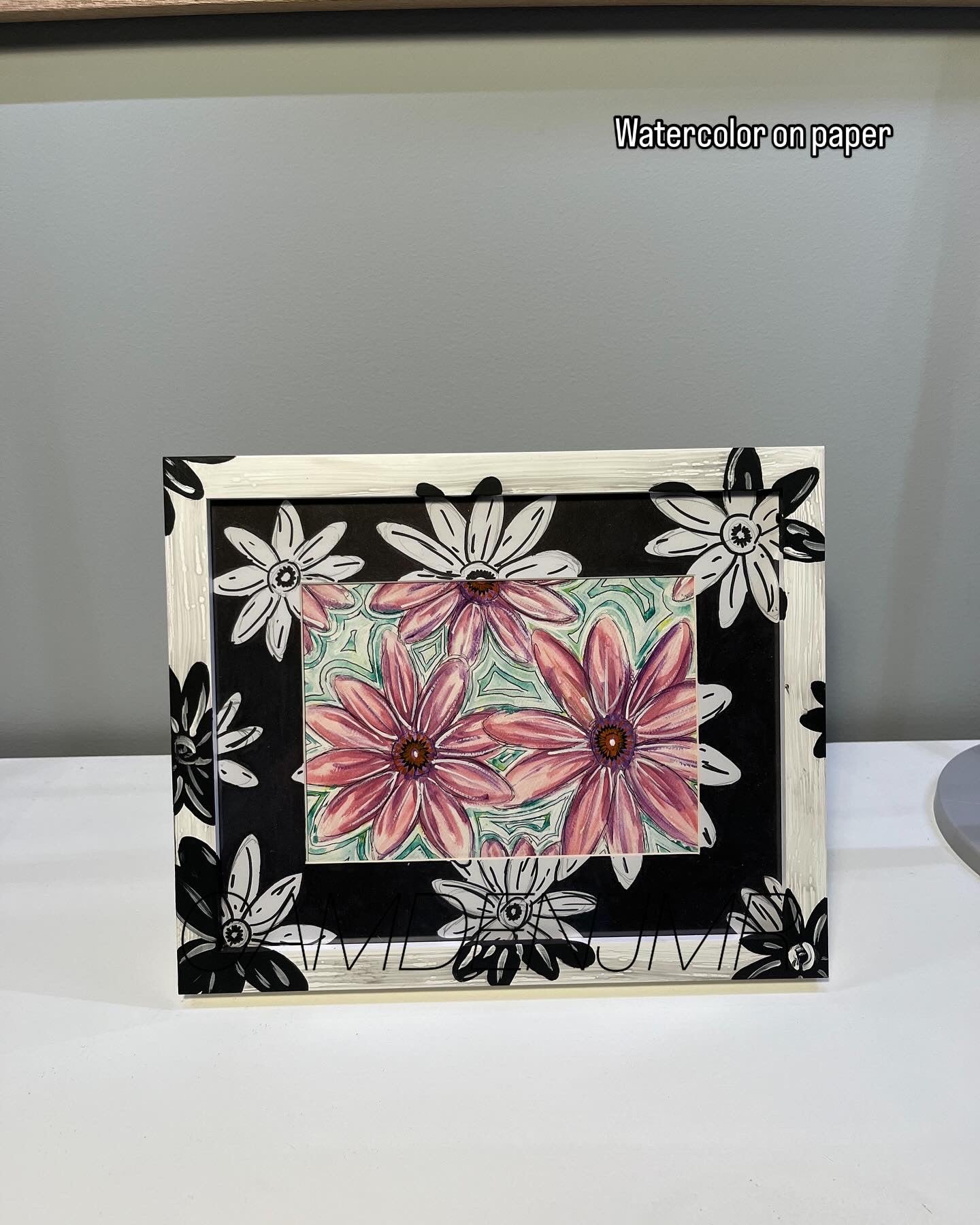 Pink Flowers Small Painting