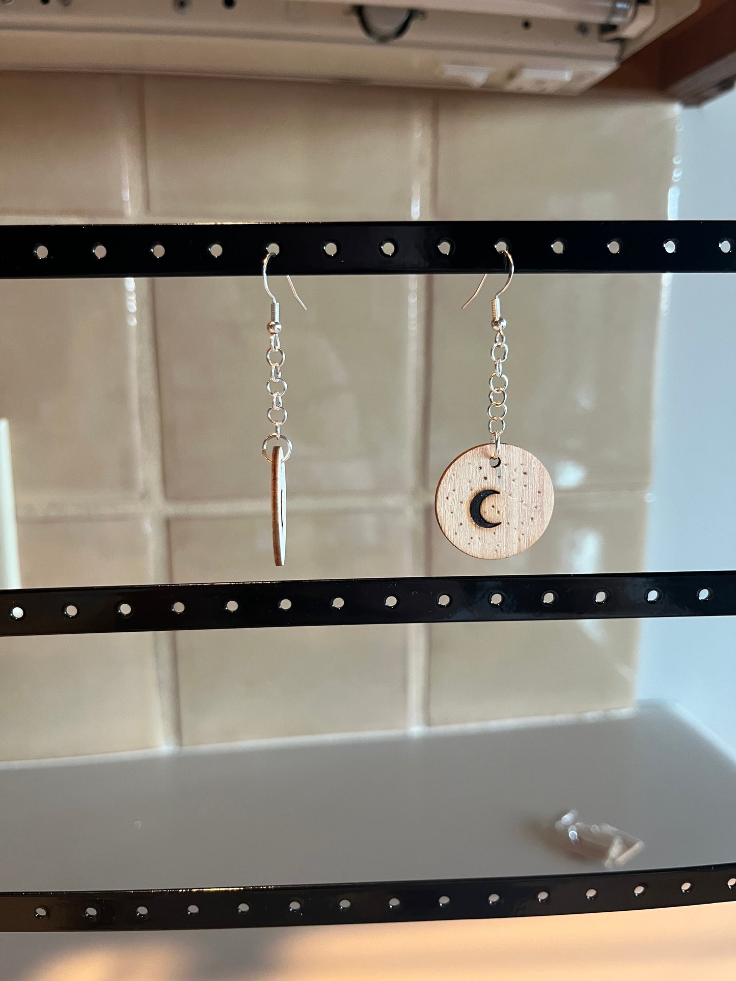 Small Moon Dangle Earring