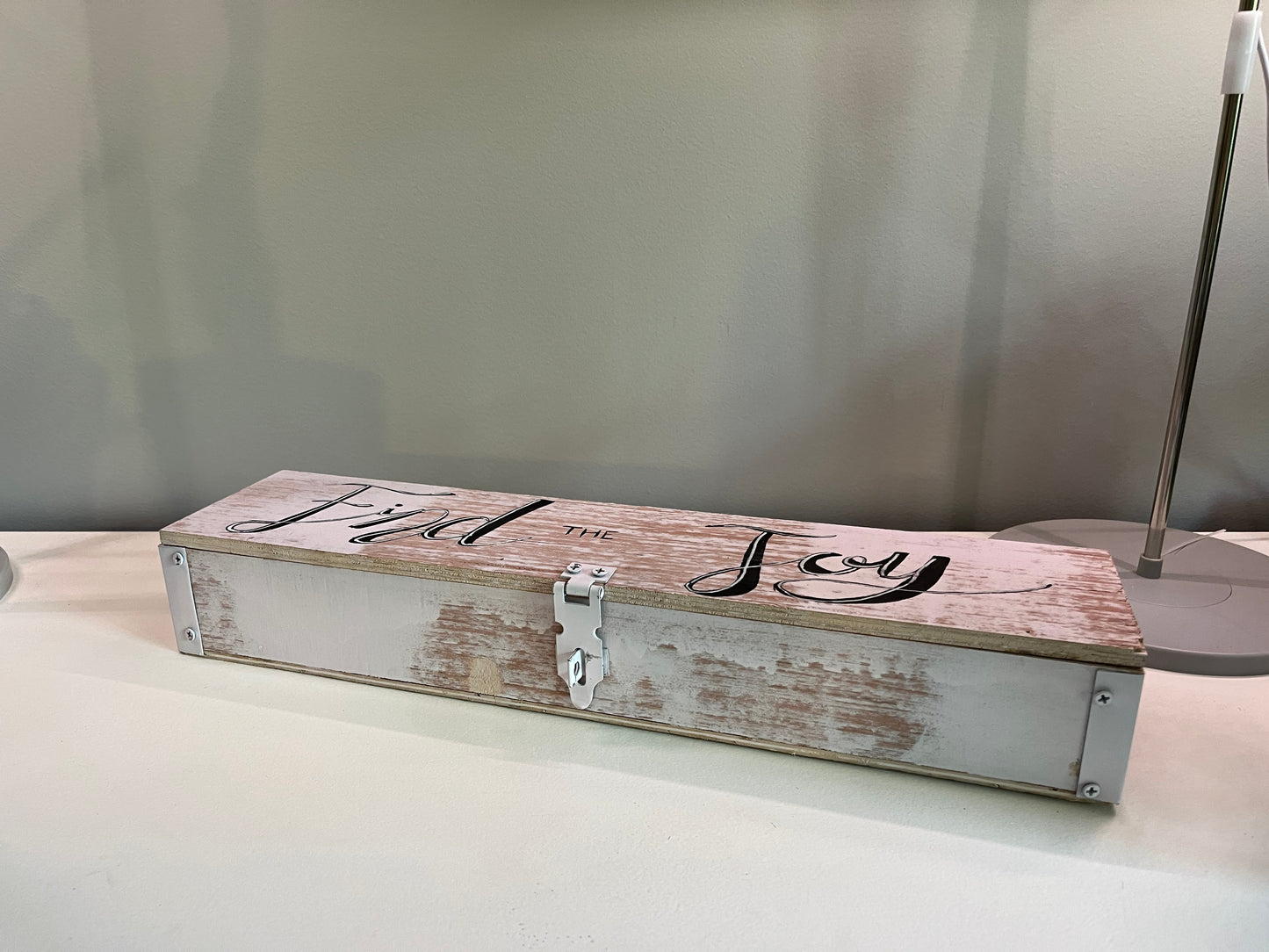 “Find the Joy” long wood box