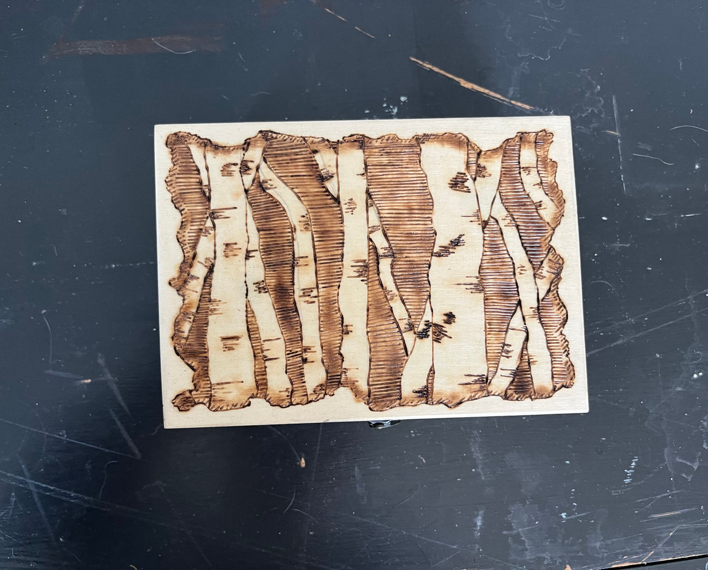 Forest wood burnt box