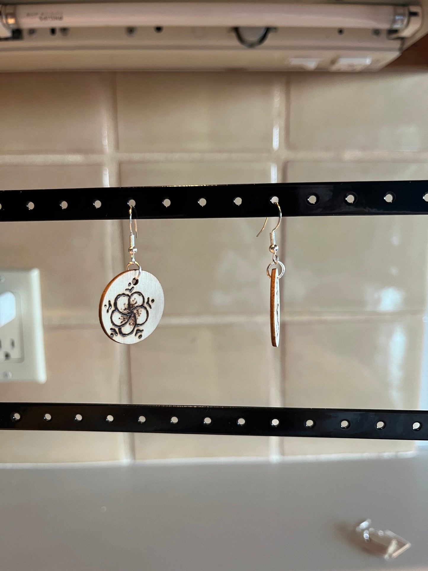 Small round flower earring