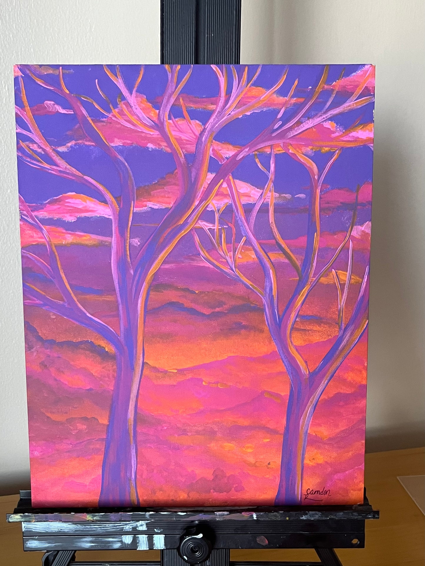 Purple Sunset Small Painting