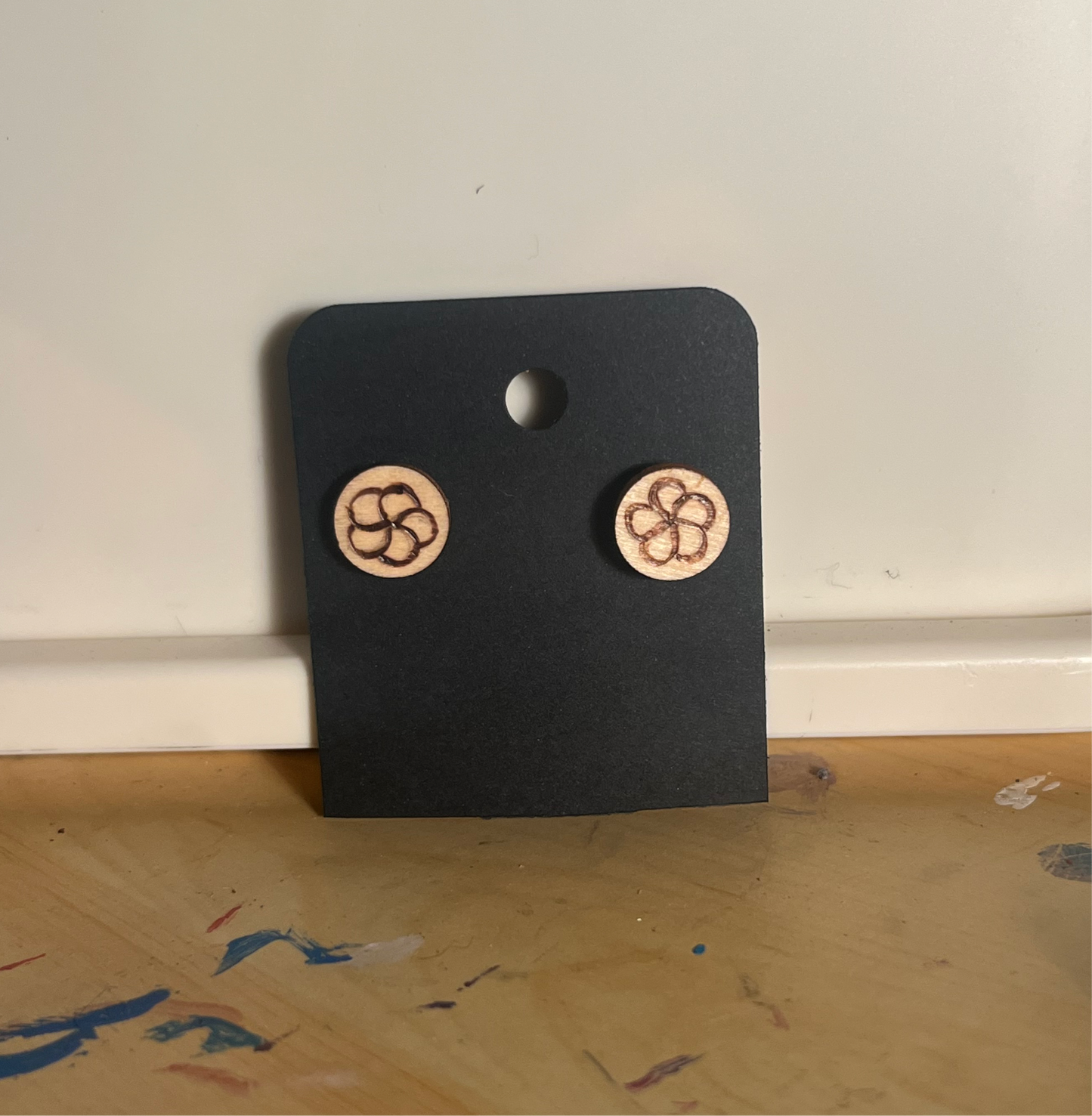 Round Flower Stud Earring