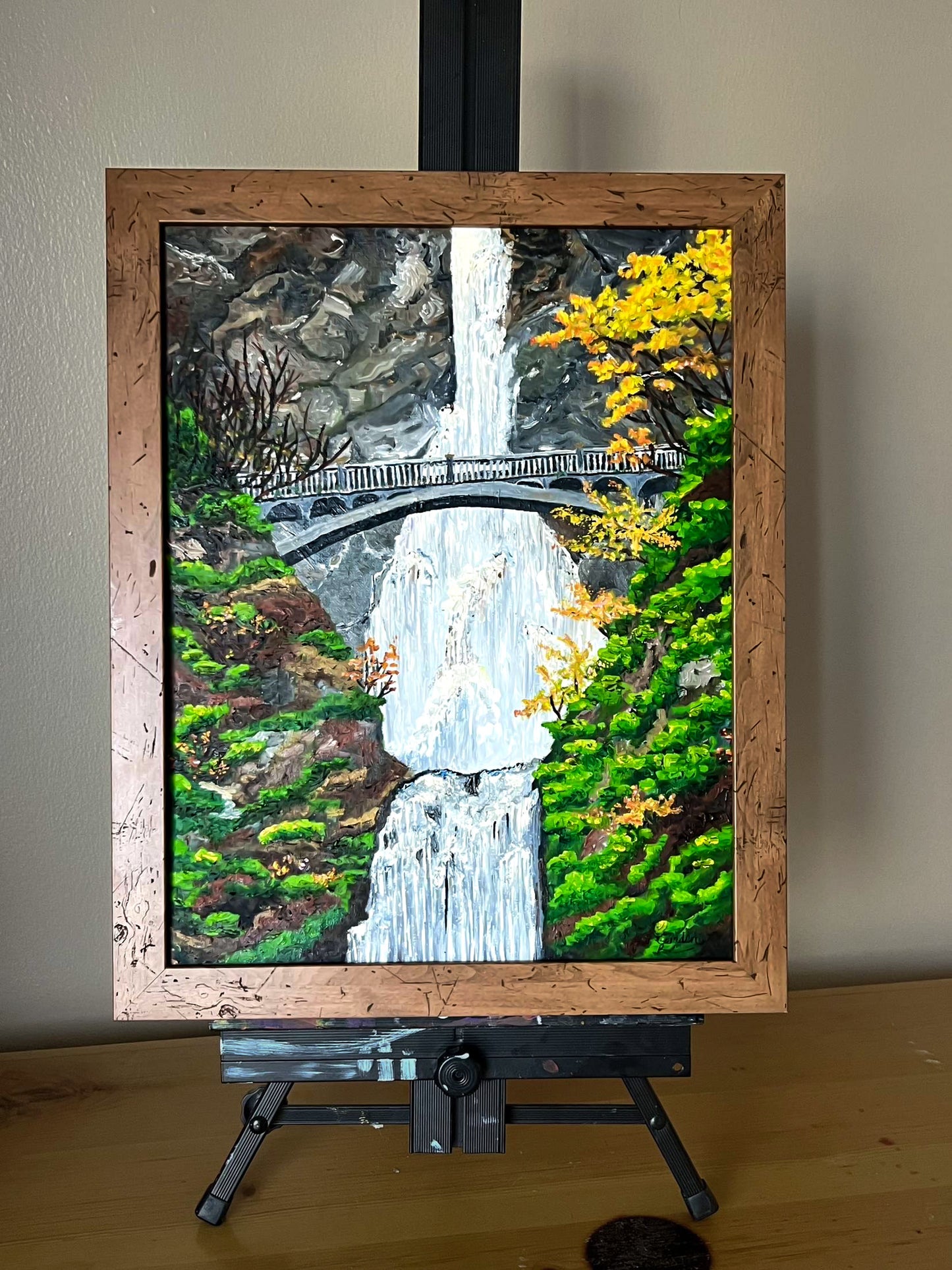 Large Oregon Waterfall Painting