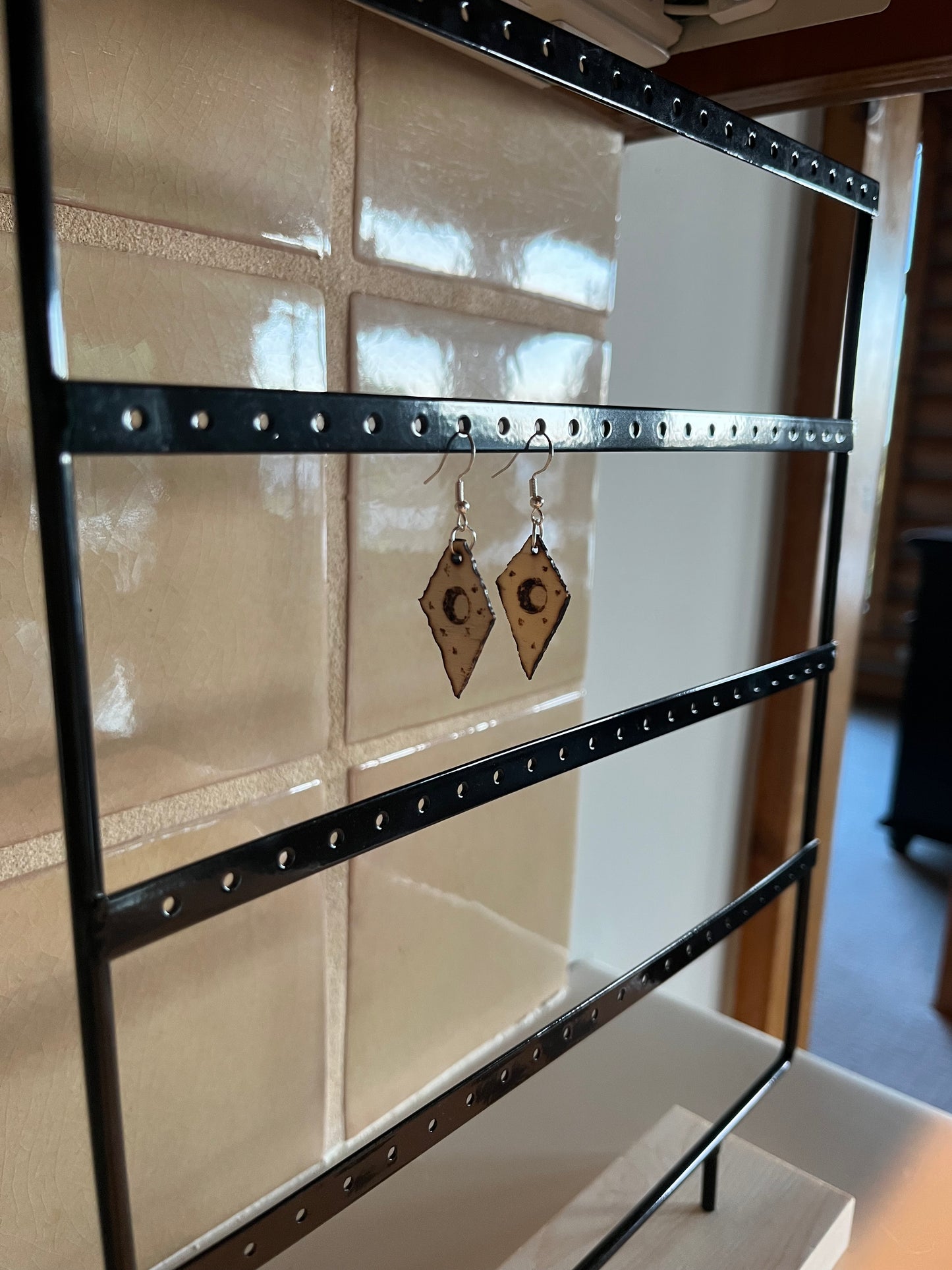 Small Moon Carved Earring