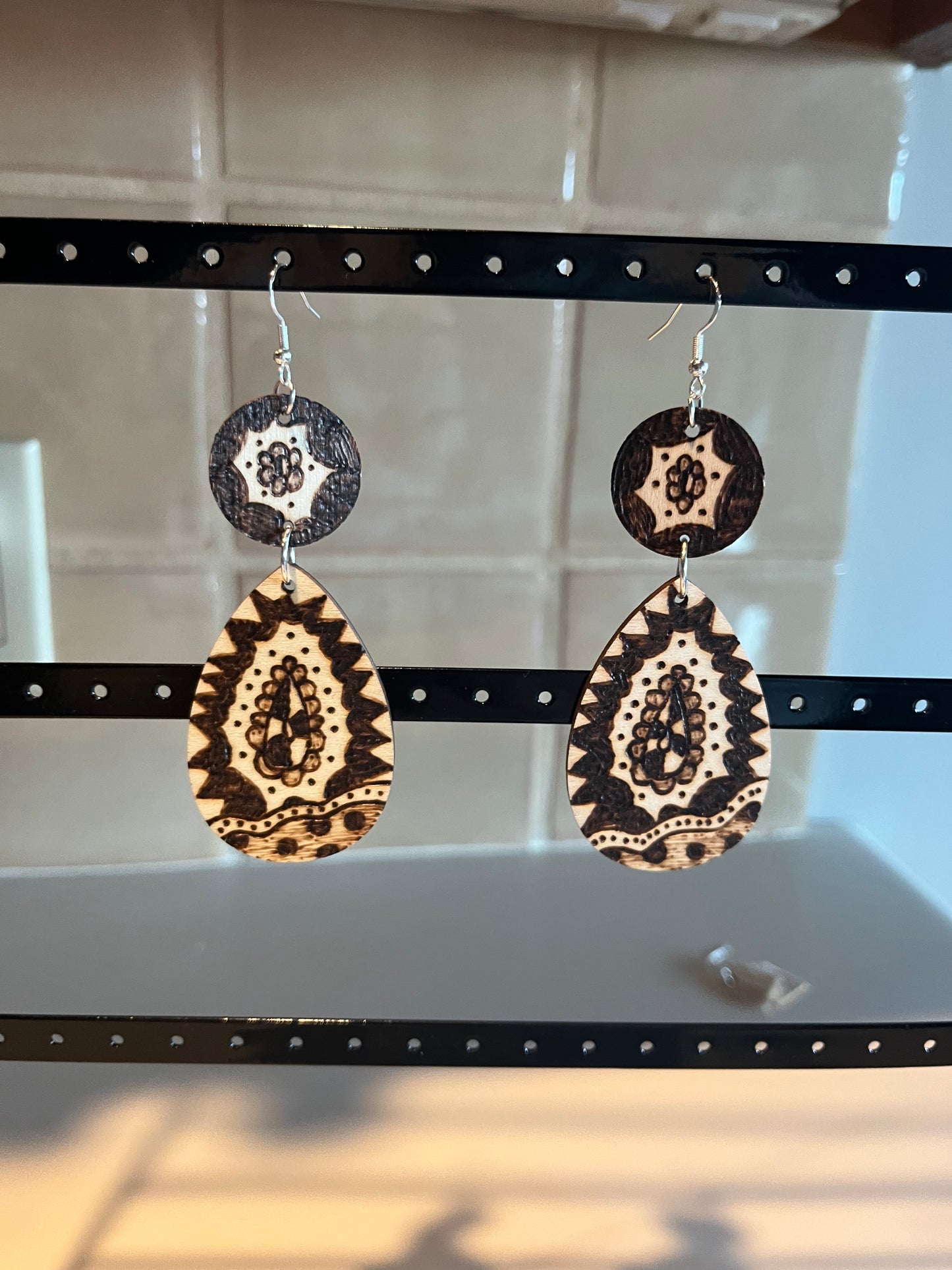 Large geometric earrings