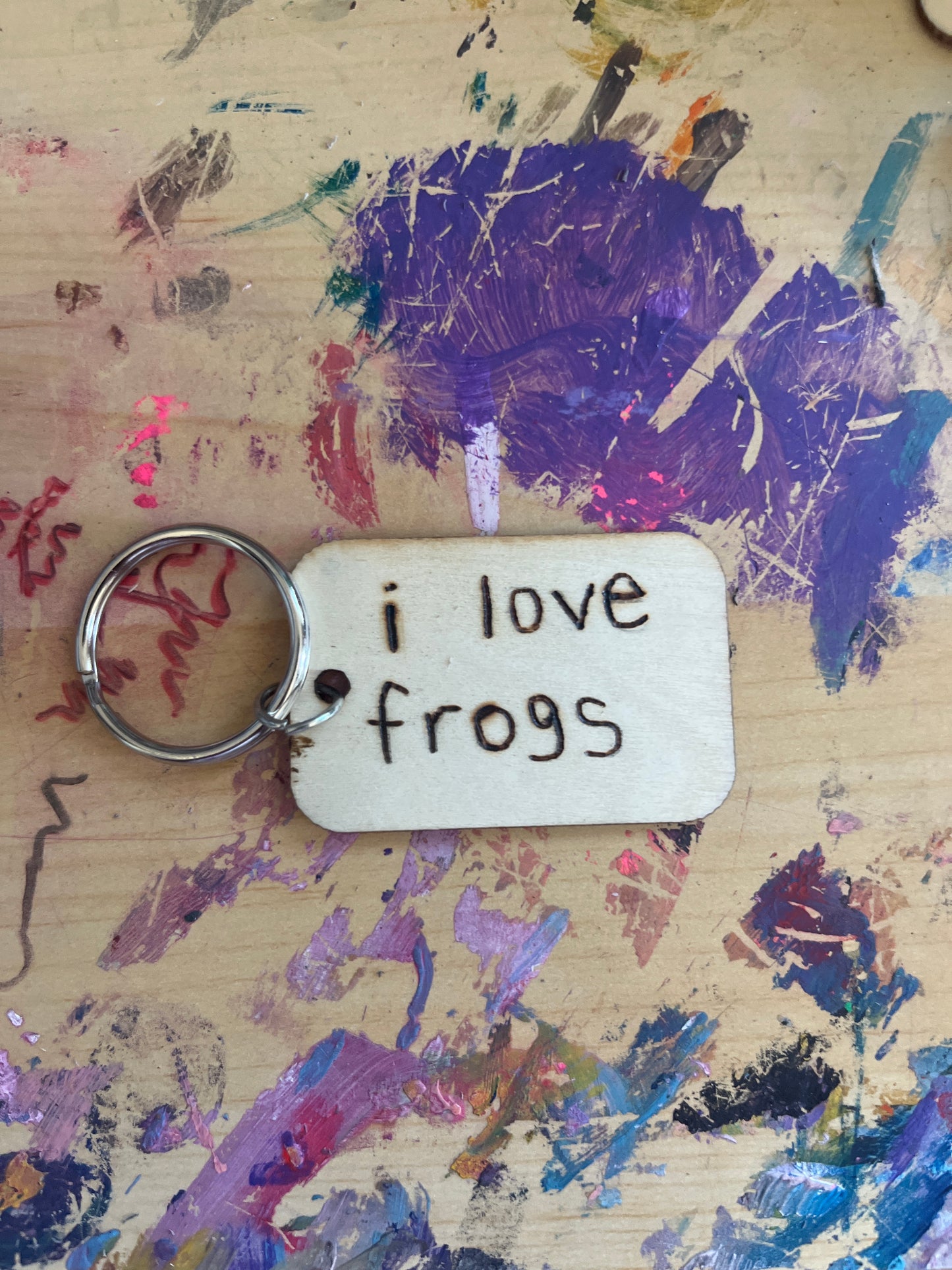 “I Love Frogs” Keychain