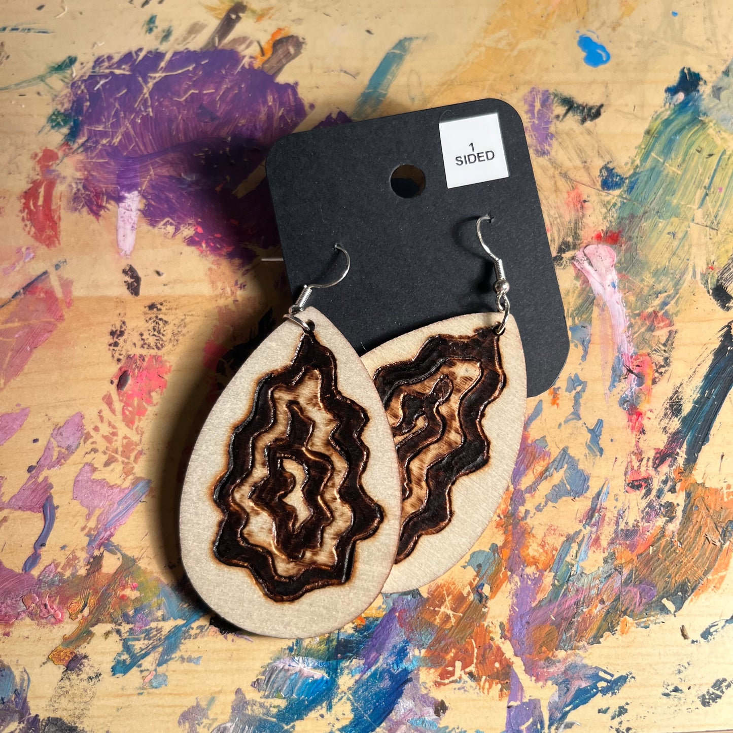 Waving Teardrop Large Earring