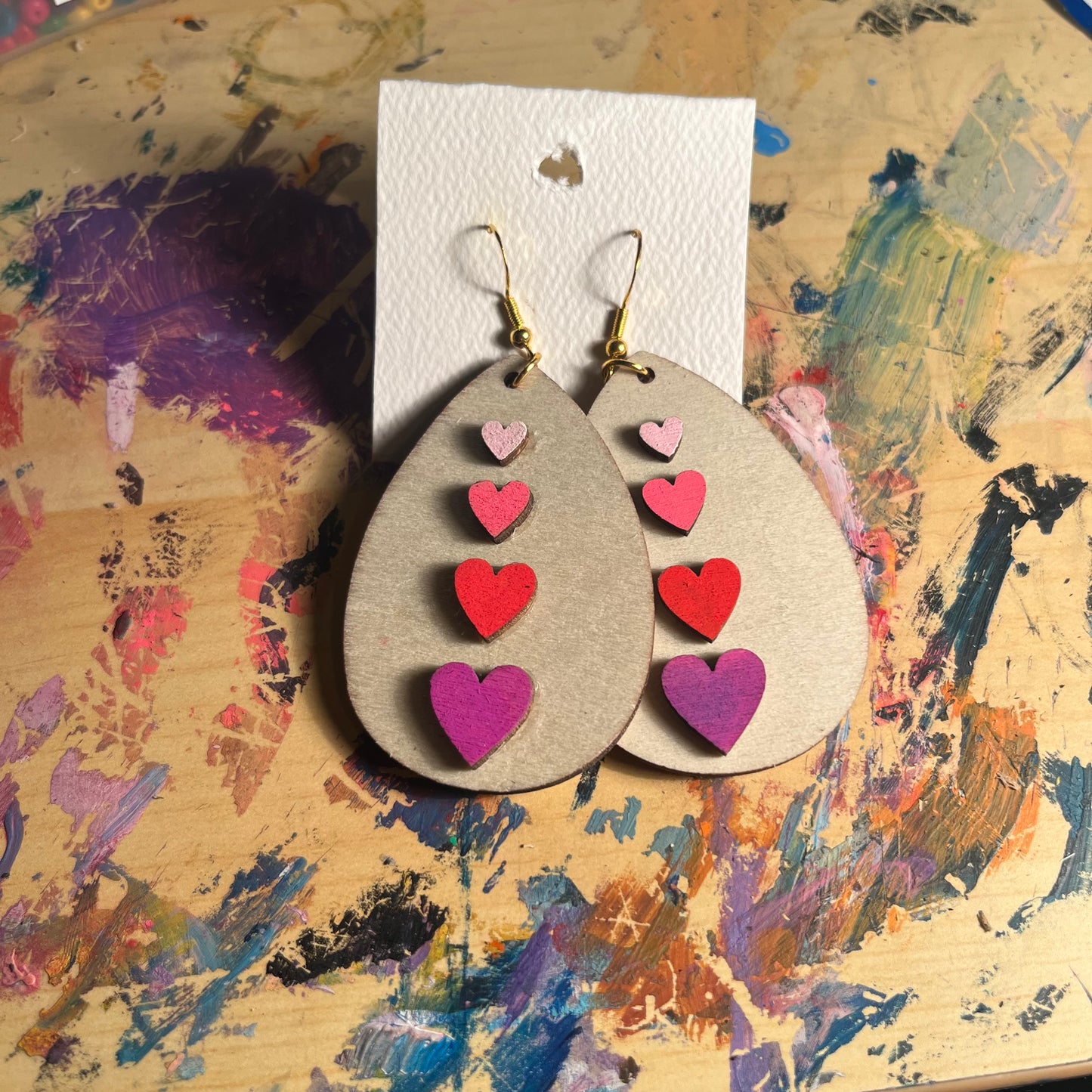 Four Heart Large Earring